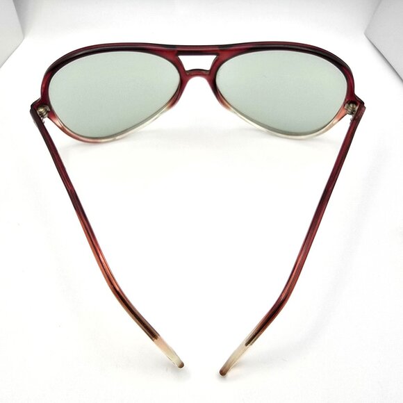 VTG Aviator Sunglasses Gradient Red Frame Oversized Brown Lens Luxury Style - Picture 2 of 15
